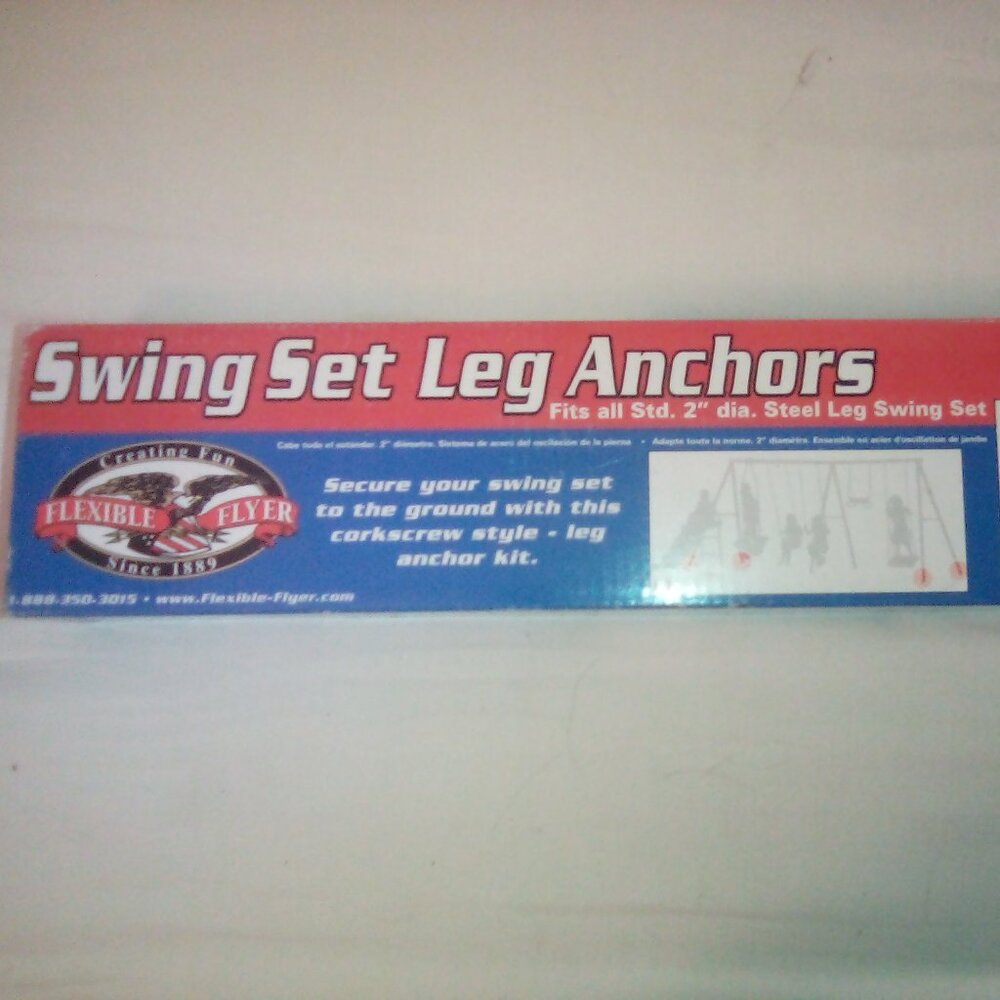 NEW Flexible Flyer Swing Set Leg Anchors Model 30117 Fits Any Steel Swing Set